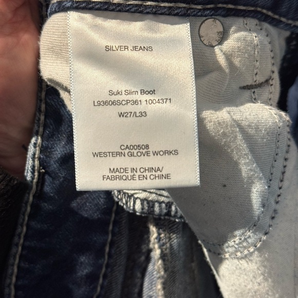 Silver Jeans Suki Slim Boot Women's W27 x L33 Dark Blue Mid Rise Western - Picture 8 of 13